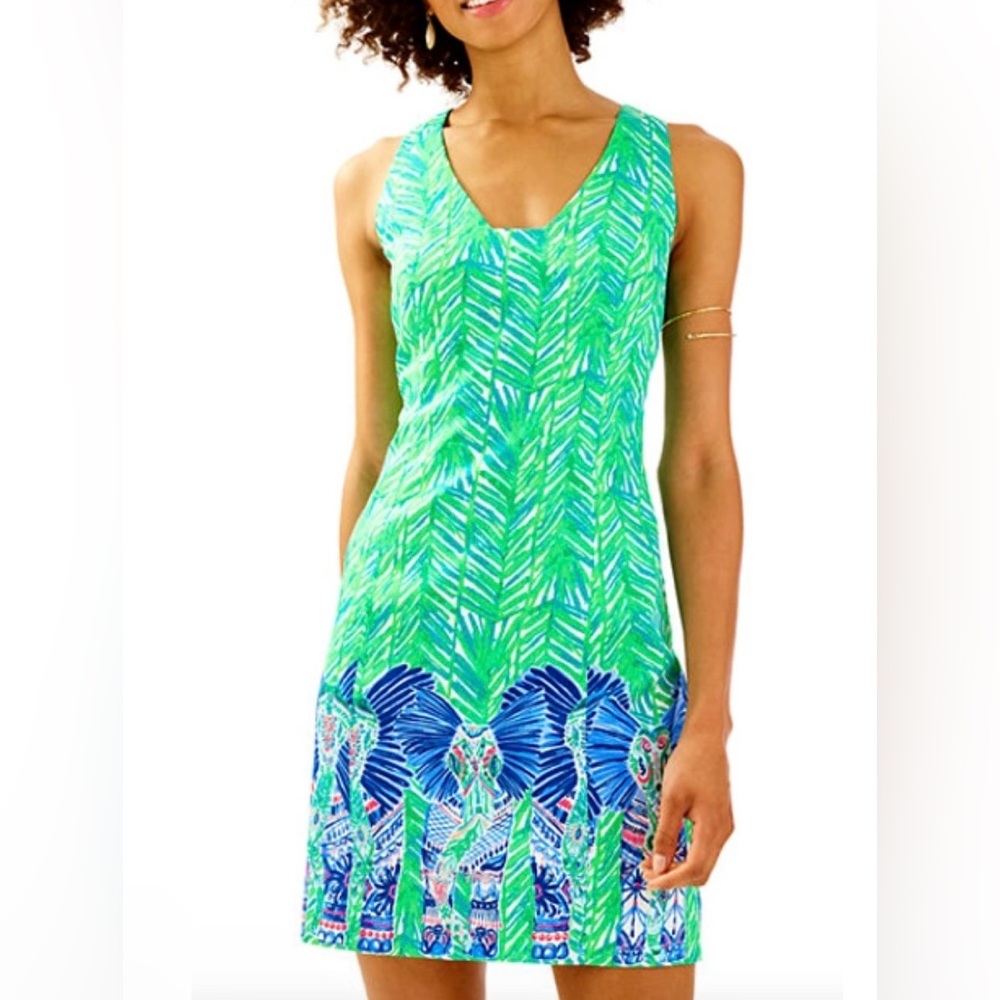 Lilly Pulitzer Green and Blue Midi Dress